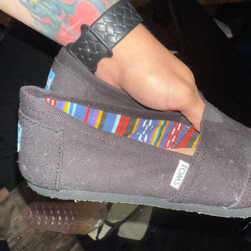 TOMS Black Canvas Slip-Ons